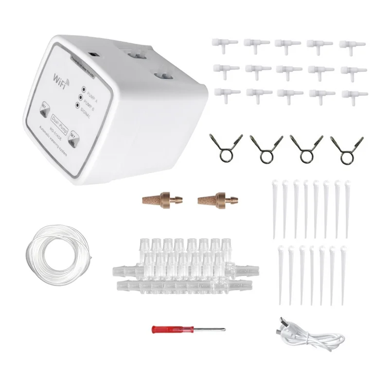 

AD-WIFI Smart Watering Device Double Pump Timed Automatic Drip Irrigation System APP Control For Garden Plant Flower