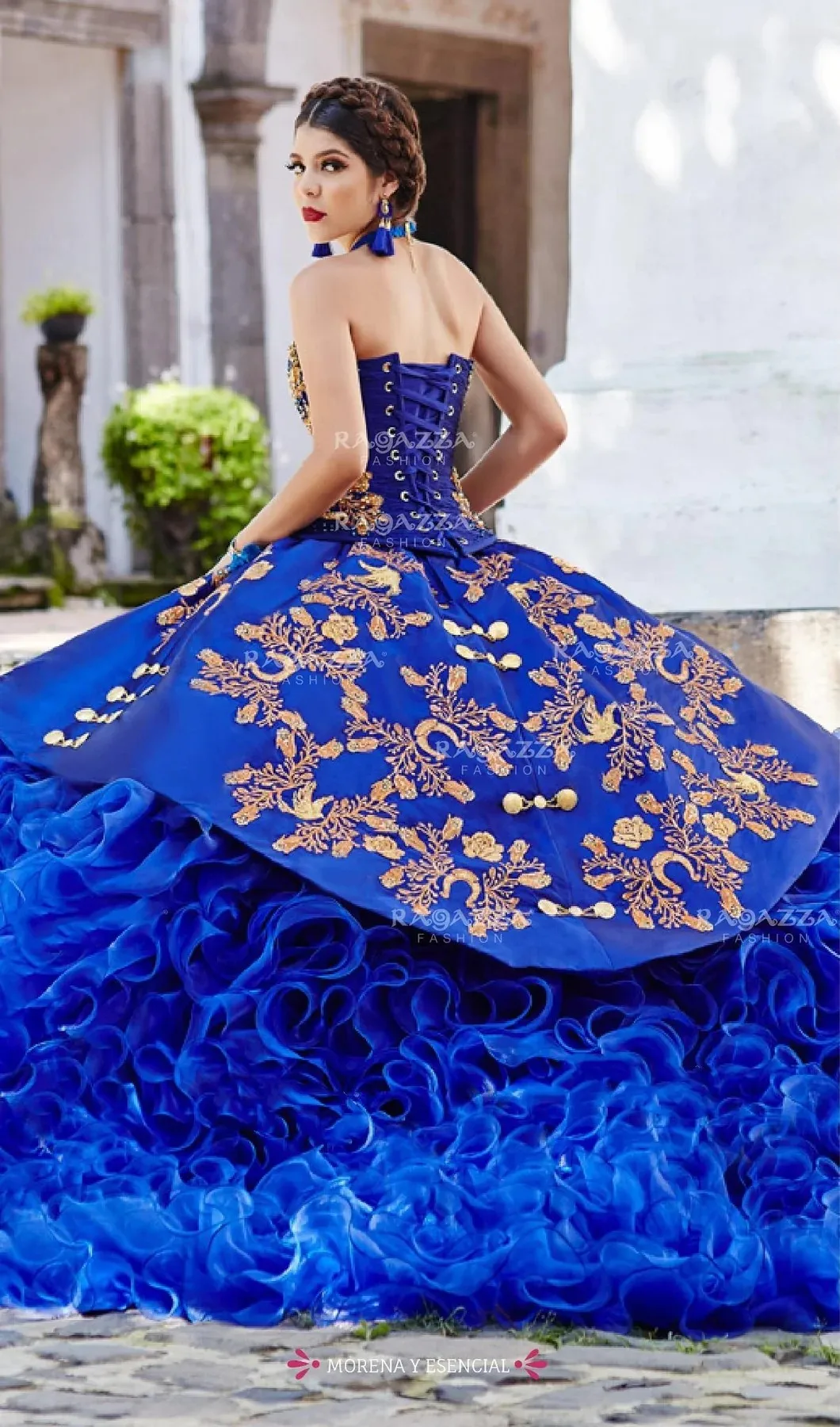 فساتين Quinceanera الساحرة الزرقاء الملكية ، ثوب الكرة ، يزين حبيبته الأورجانزا ، 16 فساتين حلوة مكسيكية ، 15 سنة