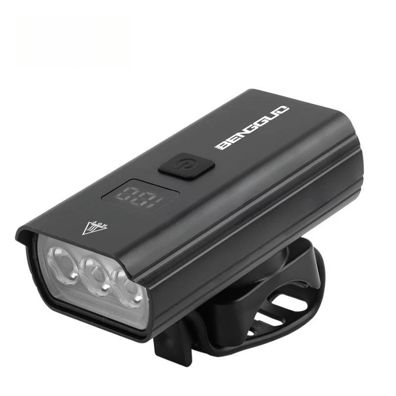 4 وضع 3 خرزة مصباح شاشة ديجيتال دراجة الجبهة ضوء سبائك الألومنيوم مقاوم للماء الطريق الدراجة السوبر مشرق ليلة ركوب مصباح السلامة