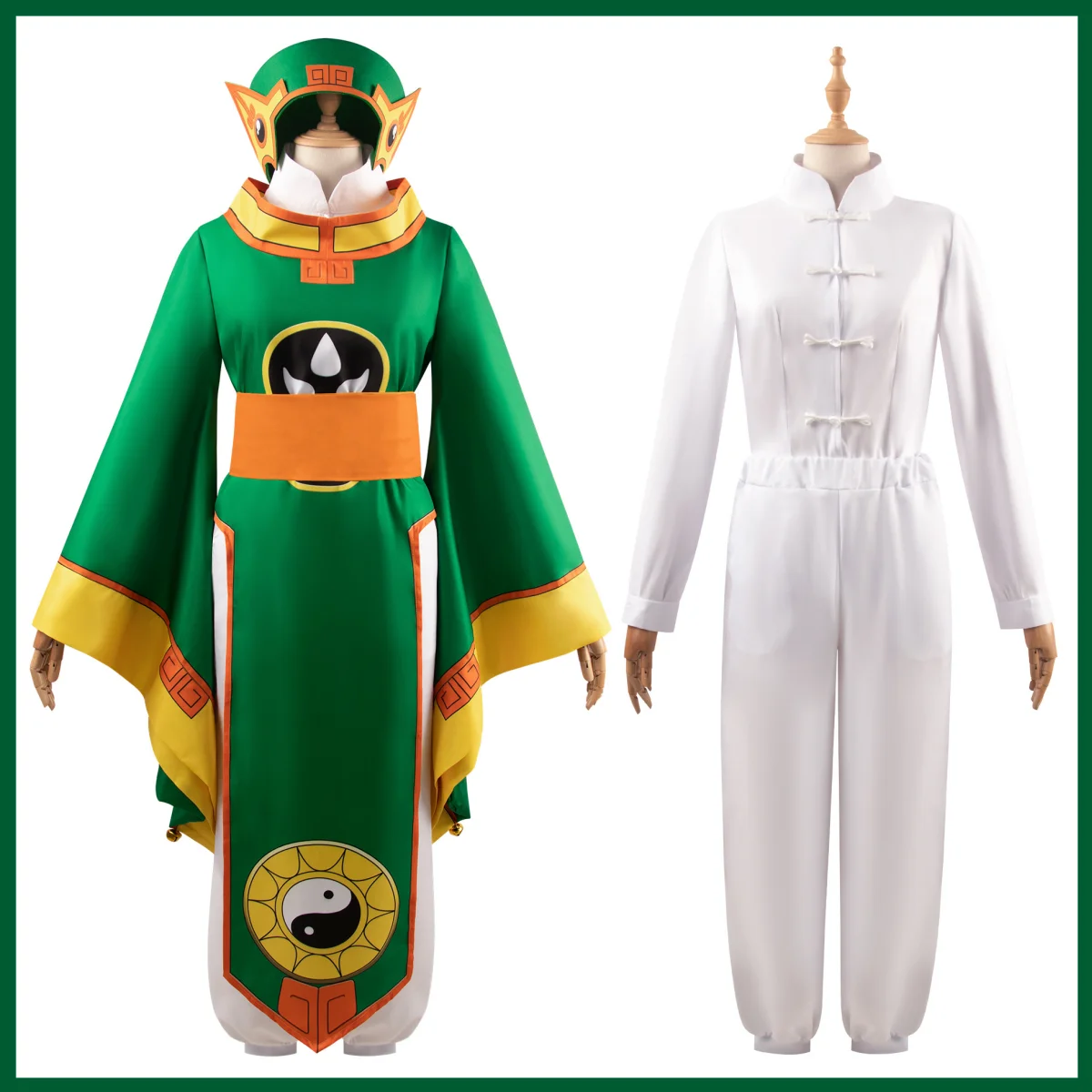 Anime Cardcaptor Sakura CCS Card Captor Li Syaoran Cosplay Costume Wig Fight Chinese Green Robe Man Carnival Halloween Suit