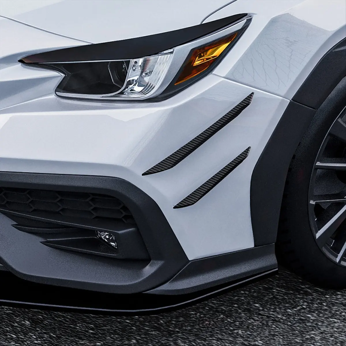 Mega Sale Car Front Bumper Outer Side Splitter Spoiler Canard Trim for Subaru WRX STI VB 2022+ Glossy Black