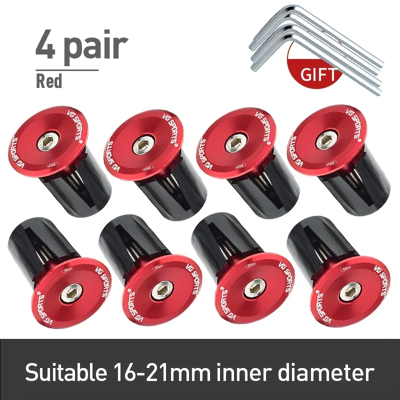 VG Sports 1 Paar Fahrradgriff Lenkerendkappe Aluminiumlegierung MTB Lenkergriffe Stecker Kappen für Fahrradlenkerzubehör