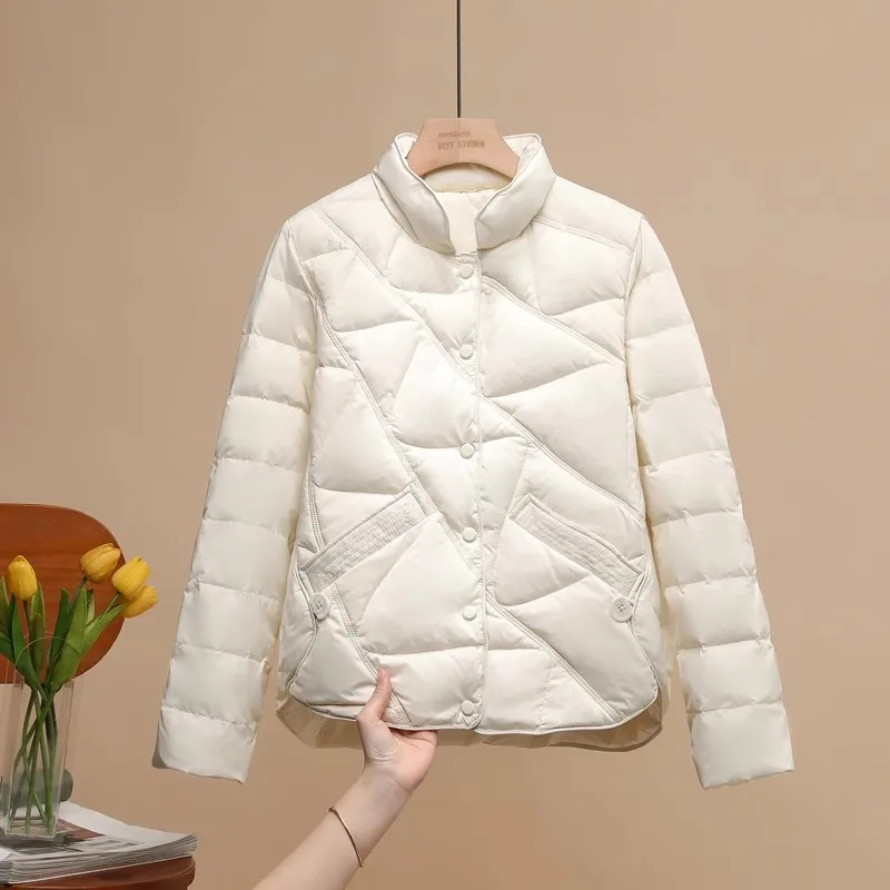 Moda feminina curto leve para baixo jaquetas 2023 recém chegados outono inverno 90% pato branco para baixo coreano feminino para baixo casacos