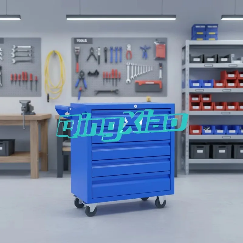 Modern Steel Toolbox 5 Drawers Tool Cabinet 300KG Load Capacity Rolling In Hardware Tools Organization Daily Maintenance Storage