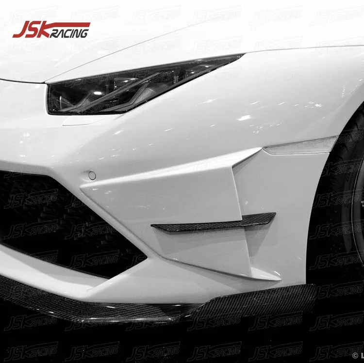 D STYLE CARBON FIBER FRONT BUMPER CANARDS for 2014-2016 LAMBO HURACAN LP610-4