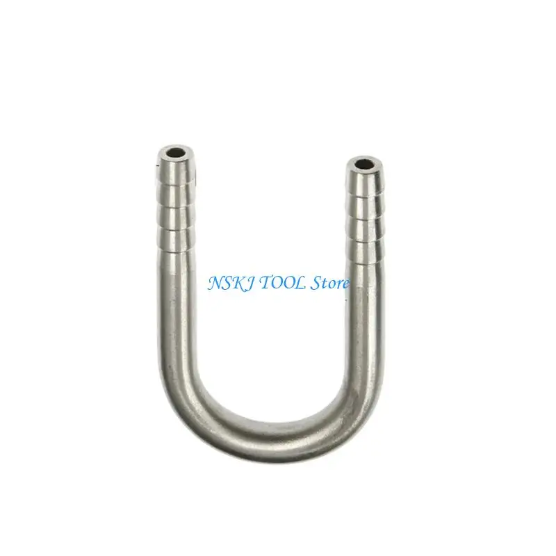 L8RC U Shaped Stainless Steel Fish Hose Fitting for Over Tube Use, Water Line Guide, Single Metal Unit Part