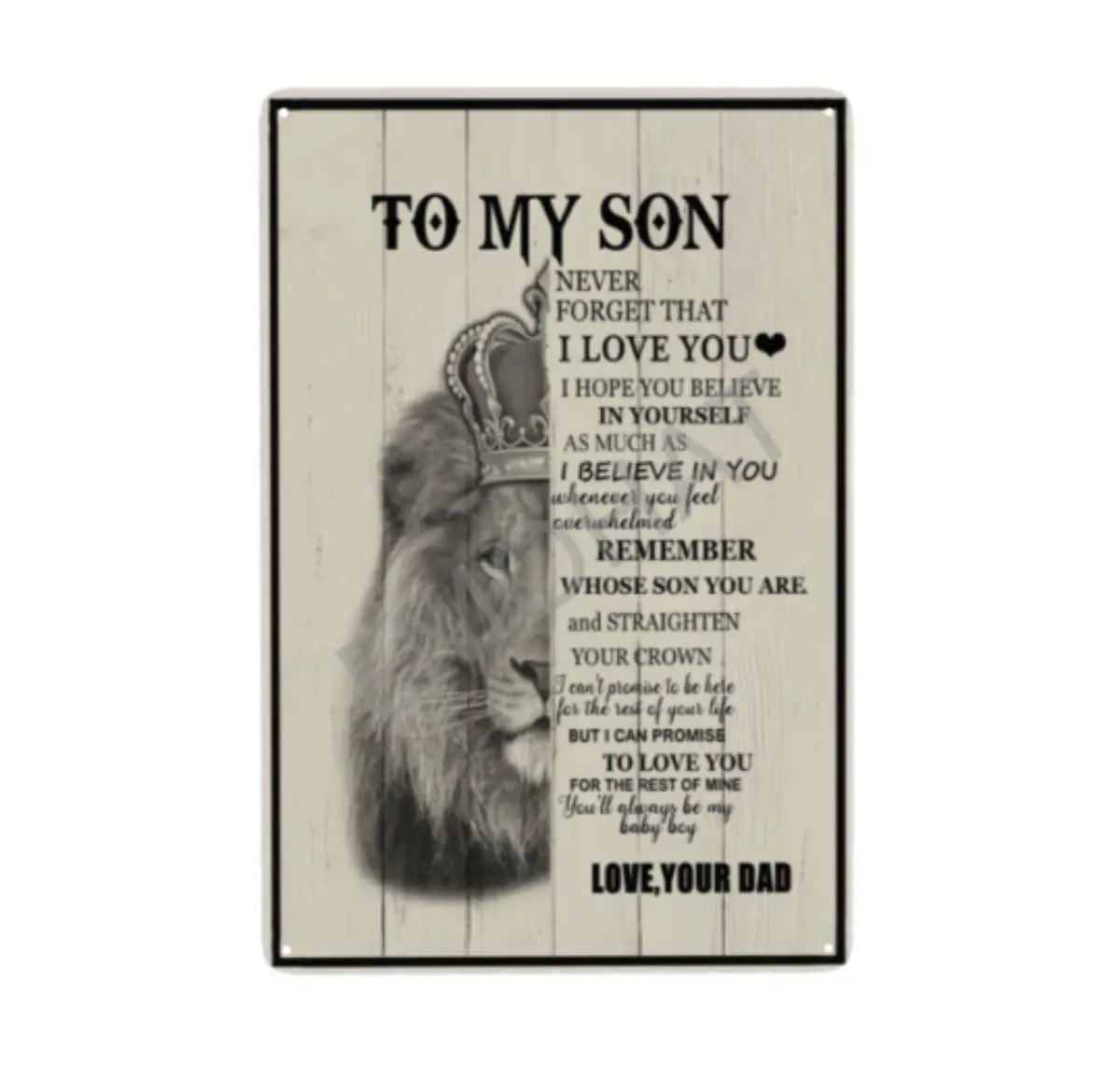 EMOHAT Wall Art Plaques for son To my son Room Art Decoration My Son Never Forget I Love You Be Love from Dad Metal Tin Sign Dec