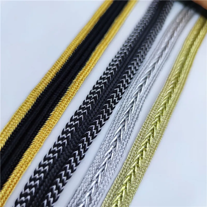 1Yard Golden fettuccia filo d\'oro pizzo per abbigliamento scarpe e cappelli decorazione della casa accessori per cucire dorati Trim