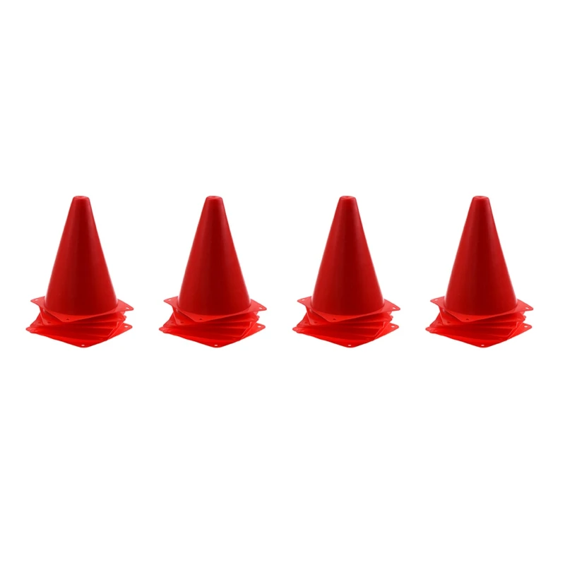 

24 PCS Multi-Function Safety Agility Cone For Football Soccer Sports Field Practice Drill Marking - Red