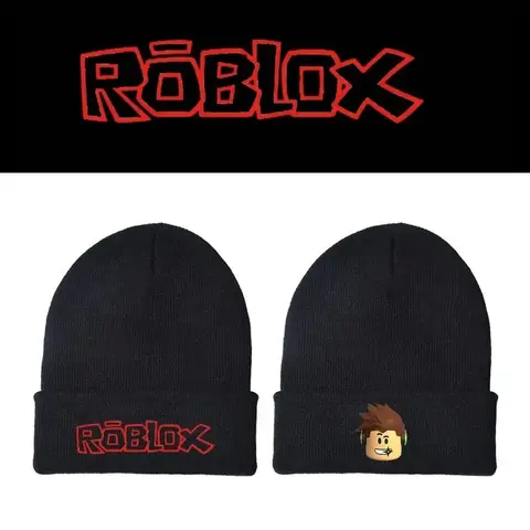 게임 Roblox 만화 애니메이션 편지 인쇄 학생 힙합 트렌드 모직 모자 수 놓은 니트 풀오버 모자 크리스마스 생일 선물