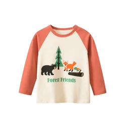 1-9T Toddler Kid Baby Boys T Shirt Autumn Winter Clothes Cotton Basic Top Loose Infant Tshirt Cute Sweet Children Tee Outfit