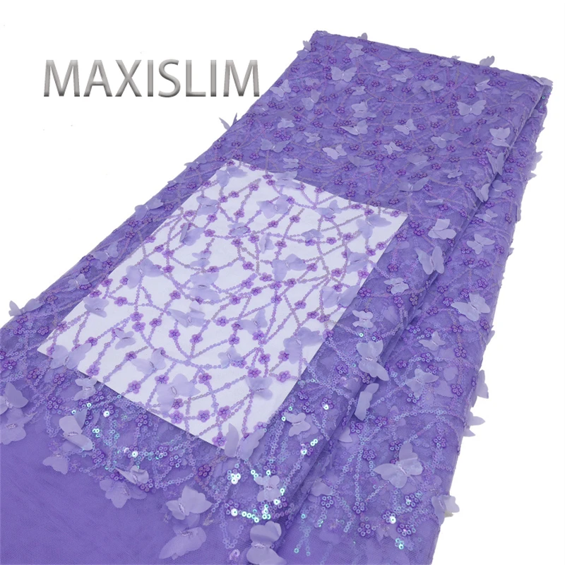 

5Yards/Lot NEW Sequin Fabric Mesh Embroidery Three-dimensional Butterfly Bead Embroidery Fabric Children's Dress Width 125CM