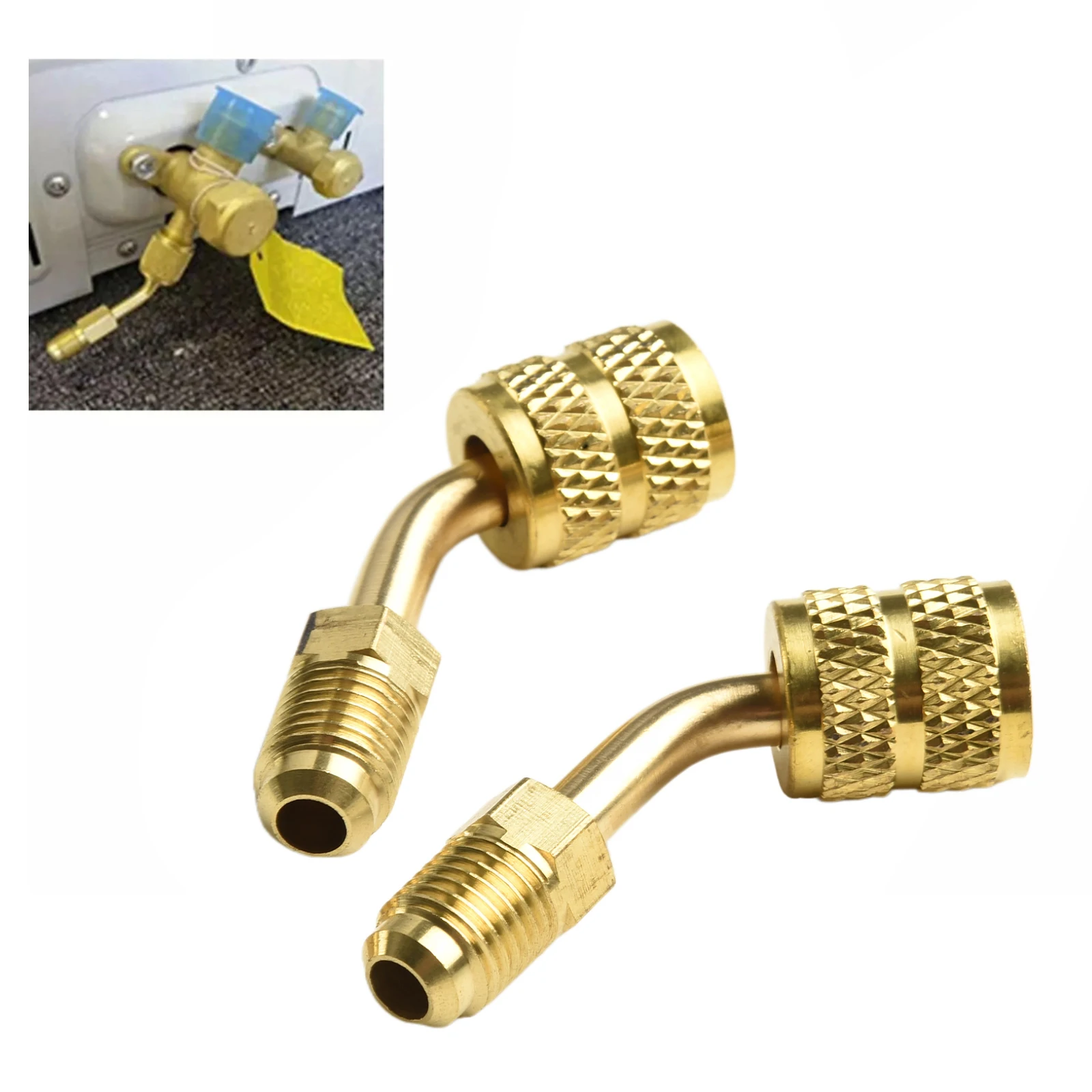 Mini Split Adapter SAE Male Flare Brass 45° Angle Access Convenient And Secure High-Quality Brass Reliable Performance