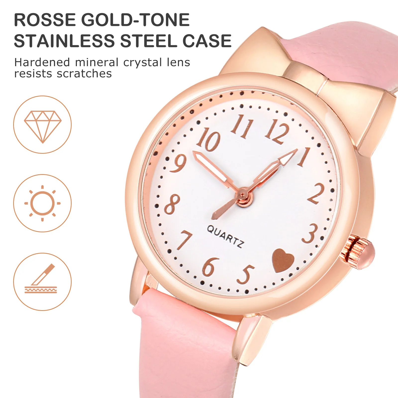 Montre analogique Shoous pour enfants, montres minimalistes pour filles, dames et femmes