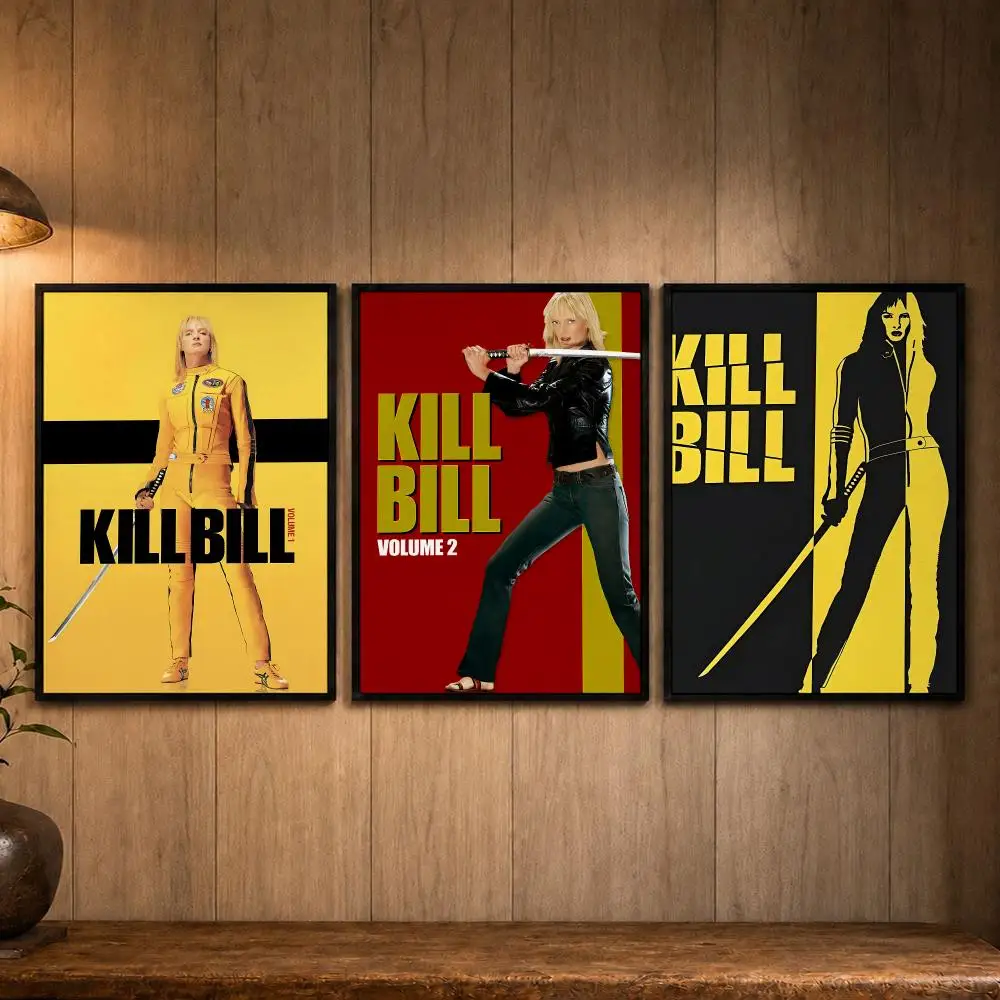 Best-selling Movie K-Kill BillS Poster Self-adhesive Art Poster Decoracion Painting Wall Art White Kraft Paper Home Decor