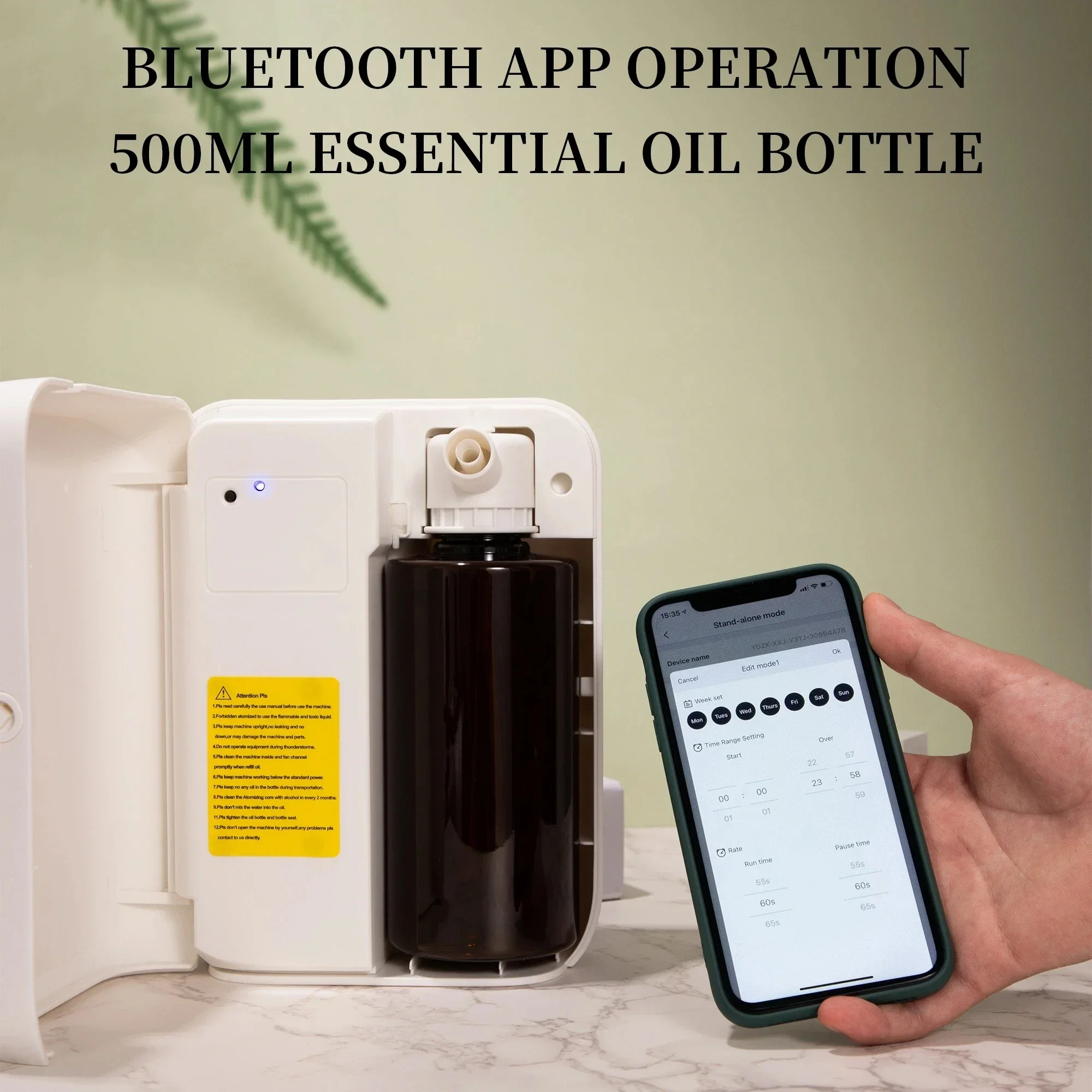 Dyfuzor zapachowy 500ML Dyfuzor olejków eterycznych Bluetooth do pokoju domowego Zapach HVAC Elektryczny aromatyczny odświeżacz powietrza Oasis