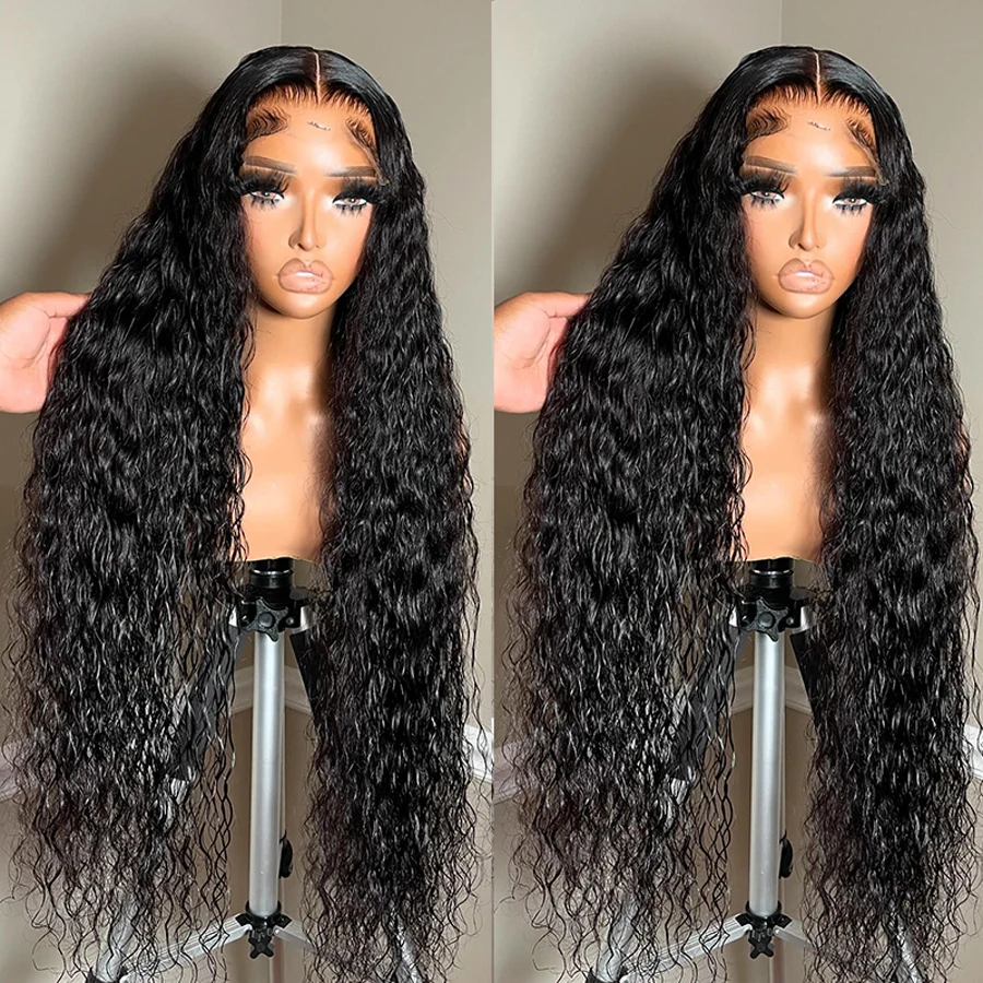 MYLOCKME Deep Wave 13x6 Lace Frontal Wig Transparent 13x4 Water Wave Lace Frontal Human Hair Wigs For Women 4x4 Lace Wig