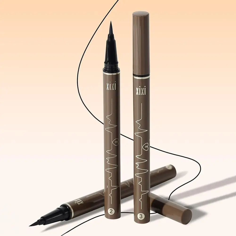 قلم تحديد العيون النحيف برأس قطني طبيعي متعدد الألوان مقاوم للماء ومقاوم للعرق وتكبير عينيك ومستحضرات التجميل