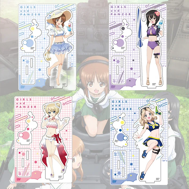 Girls und Panzer ANIME 15CM Miho Nishizumi Saori Takebe Acrylic Figure Stand Model Cosplay Toy Birthday Gift Ornament Keychain