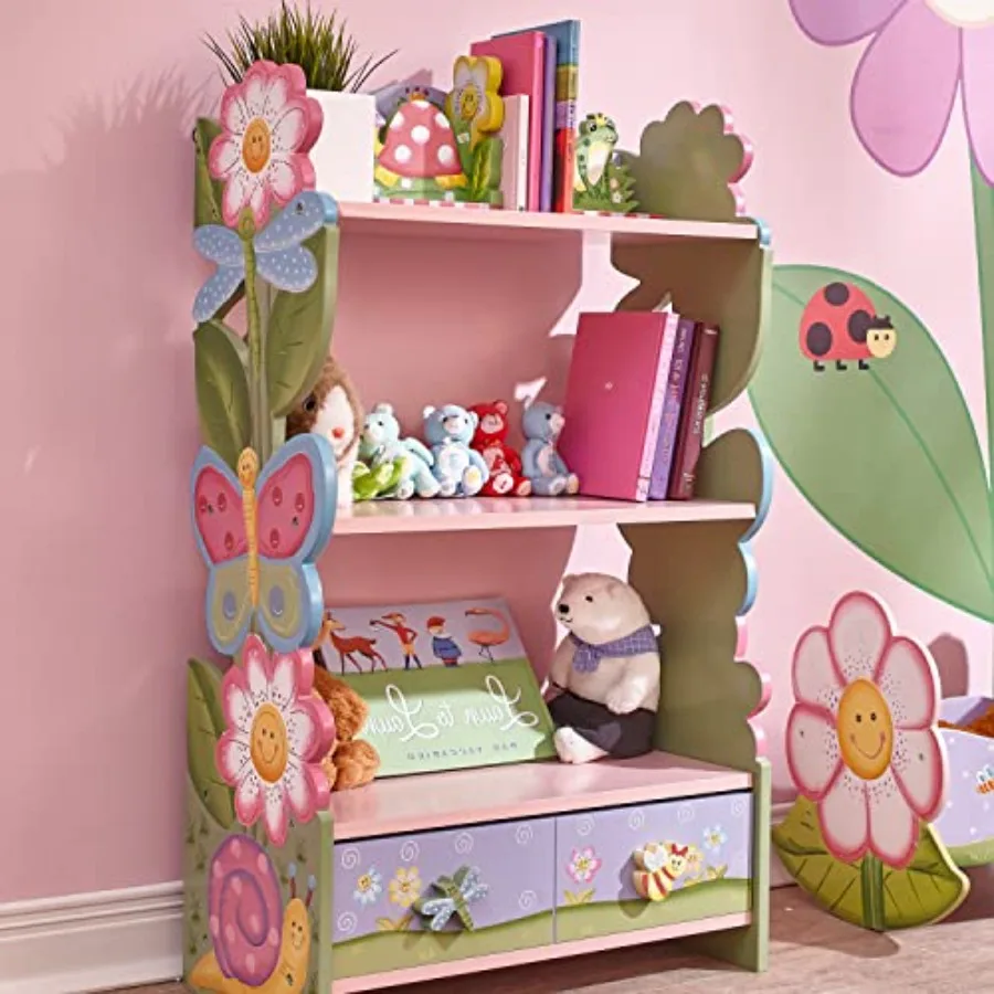 Fantasy Fields Magic Garden Multi-Tiered Wooden 's Bookshelf and Storage Drawers Multicolor