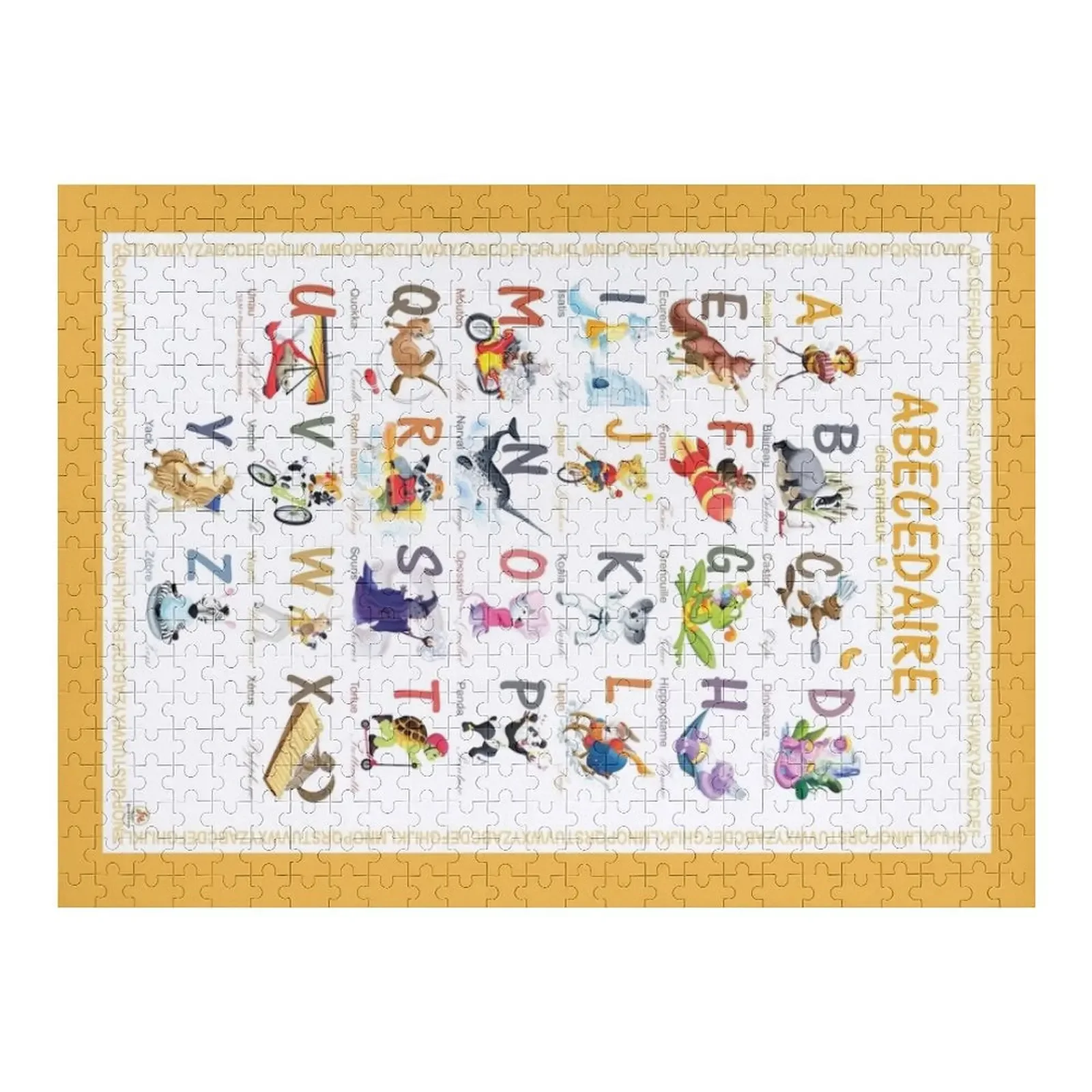 

ABC animals and others in French for children Jigsaw Puzzle Wooden Compositions For Children Customizable Child Gift Puzzle