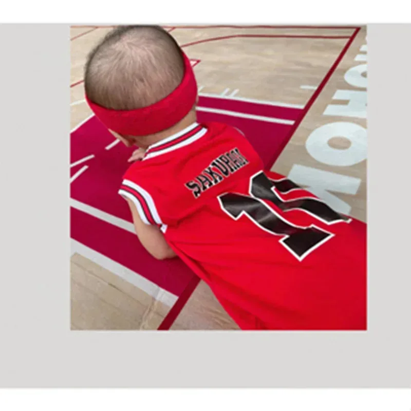 أنيمي 0 إلى 3 سنوات الطفل بذلة سلام دنك جيرسي شوهوكو ساكوراجي كرة السلة جيرسي داخلية الاطفال تأثيري موحدة مجموعة زي