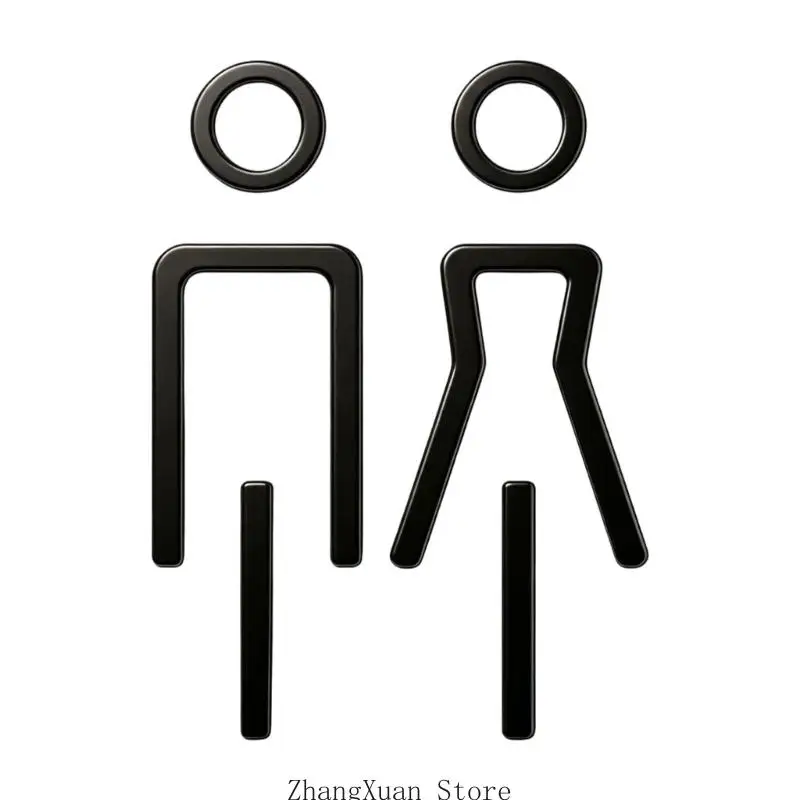 Toilet Door Sign Set Acrylic Male Female Restroom Markers Easy Identification 3XUF