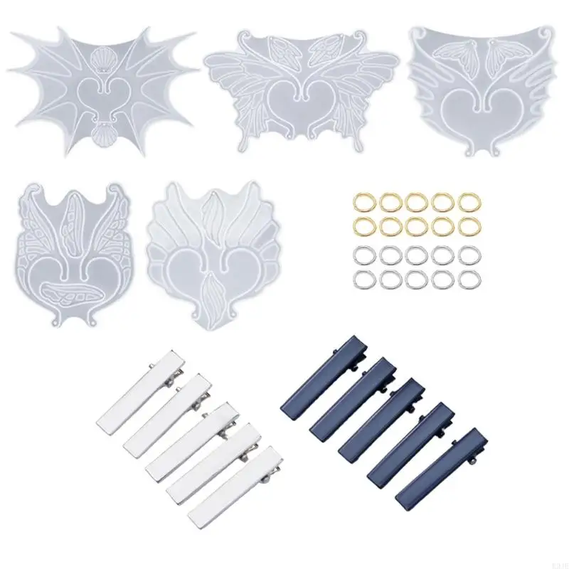 

R9JE Ear Clips Silicone Molds for Epoxy Resin Butterfly Elf Wing Ear Decoration Earrings Mould DIY Jewellery Making Tools