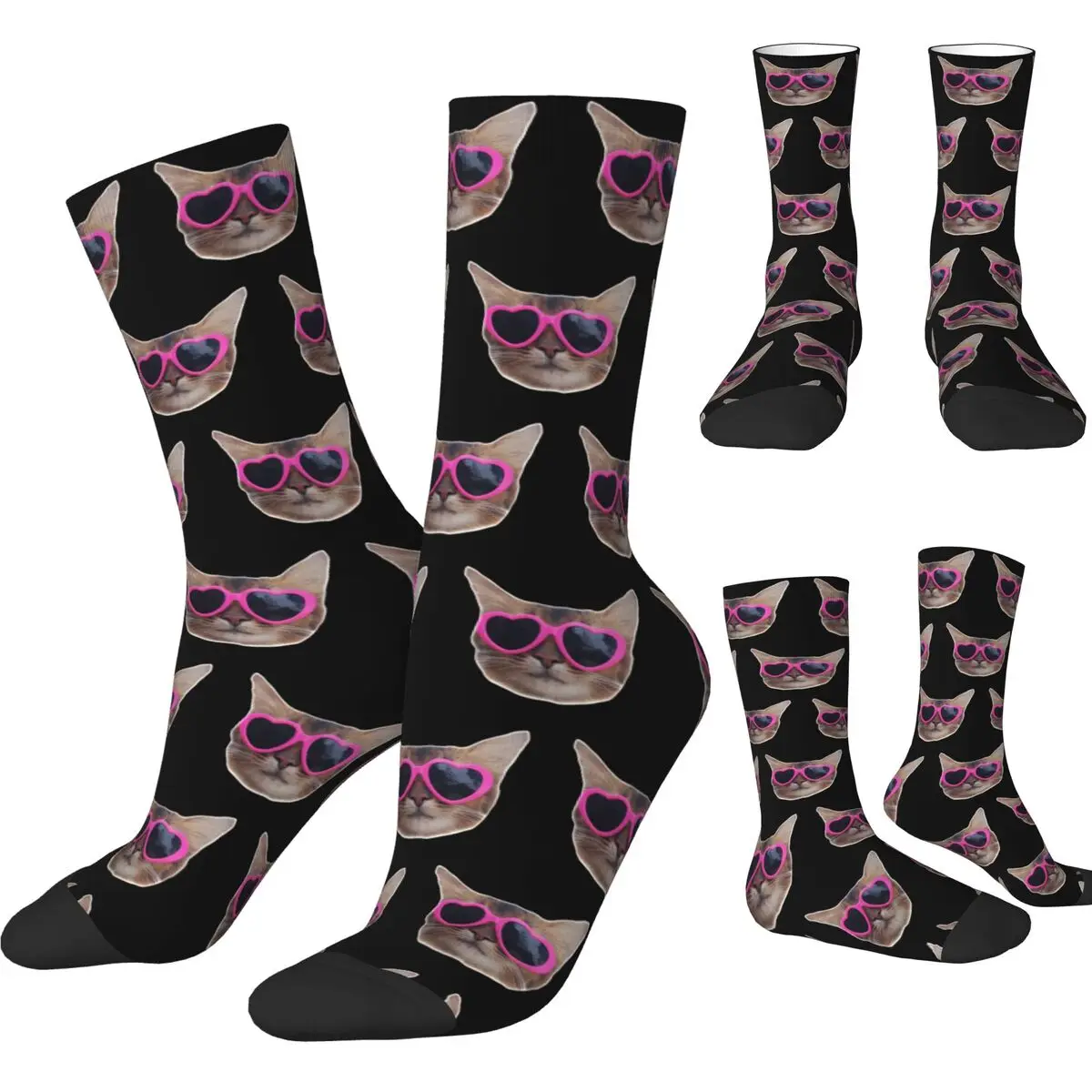 Alphas Male Socks Cool Cats Casual Stockings Women Men High Quality Outdoor Sports Socks Autumn Printed Anti Skid Socks