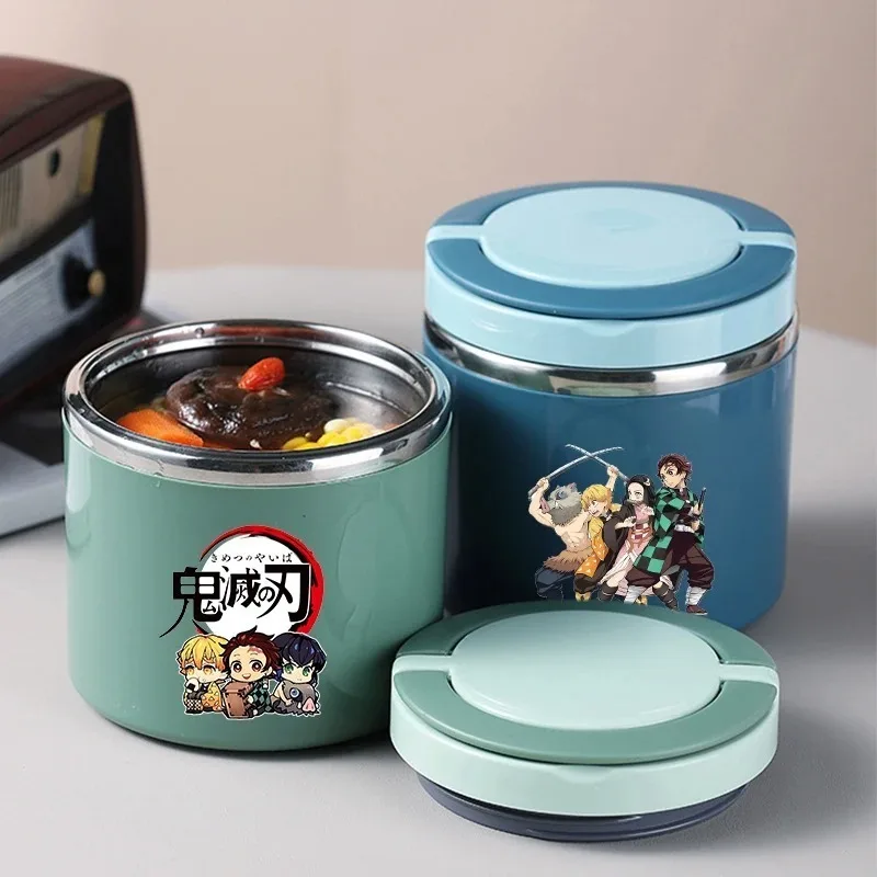 Demon Slayer Kimetsu No Yaiba Lunch Box Boys Girls Cartoon Anime Picnic Bento Boxes Large Capacity Insulated Portable Lunch Case view 4