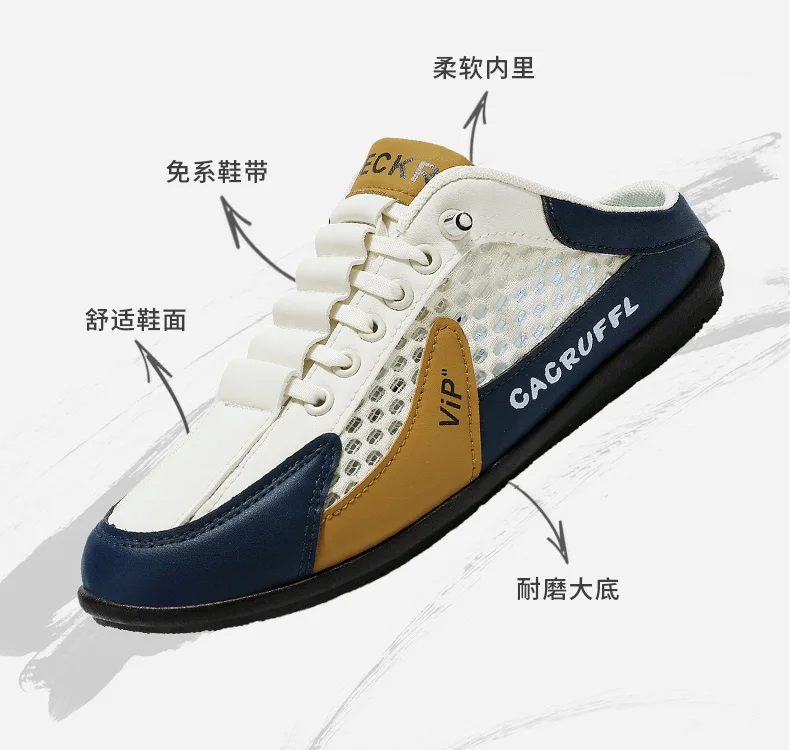 2026 Sommer Neuer Stil Geschlossene Halbschuhe für Herren mit atmungsaktivem Mesh-Slip-On-Design, modische und atmungsaktive Loafer – Detail 6