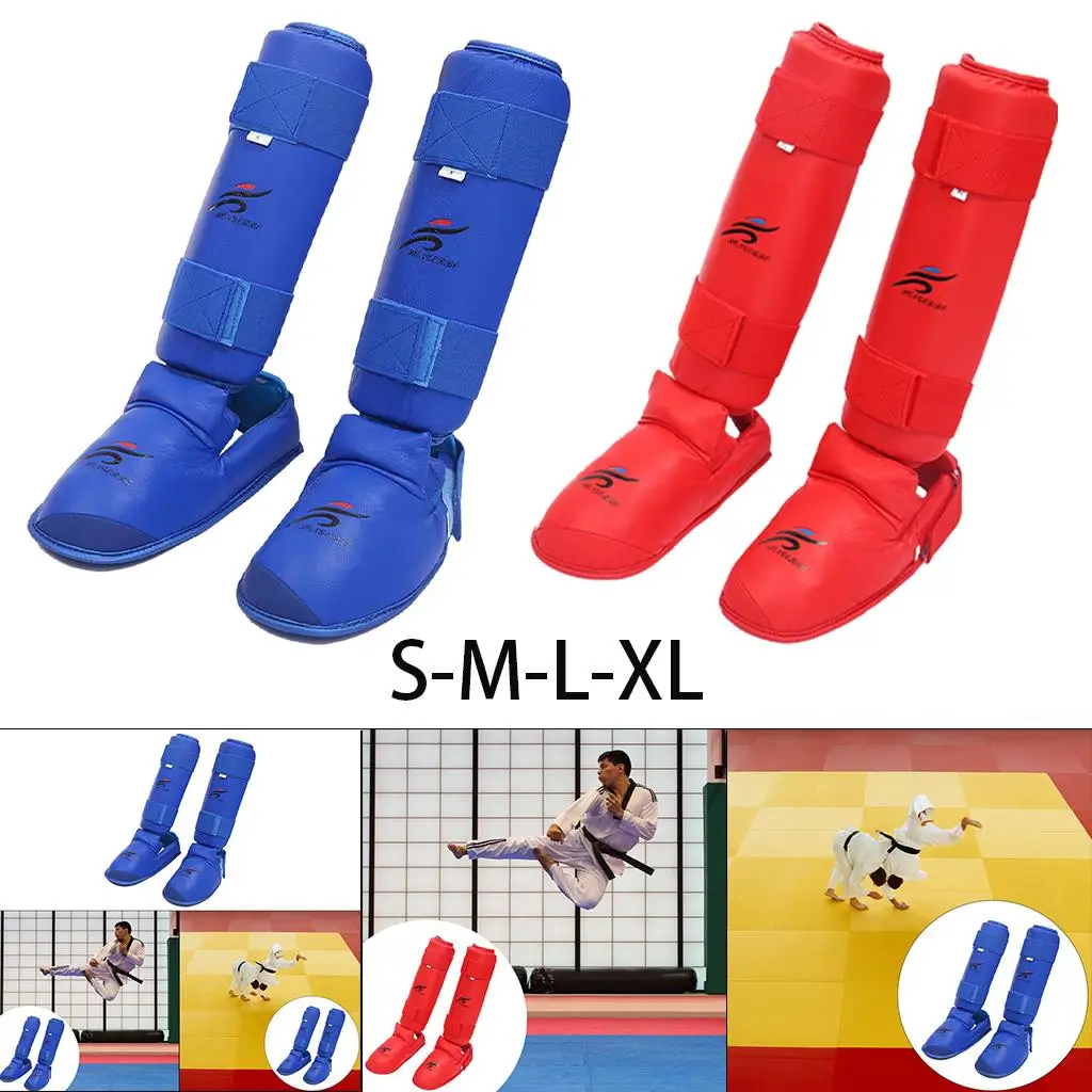 Boxing Shin Guards Leg Instep Protector Kickboxing Pads Protective Gear Martial Arts MMA for Kids Adults Support Equipment