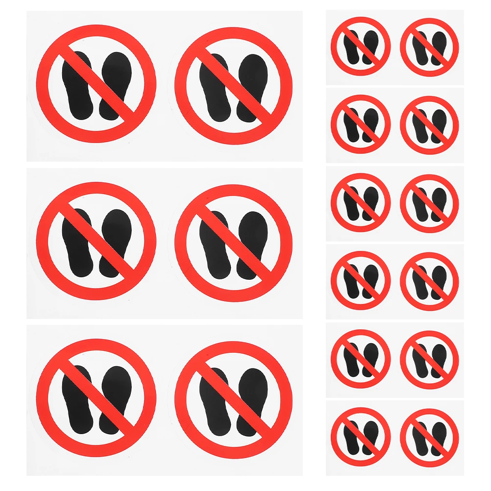 20 Pcs No Step Sign Stickers Adhesive Warning Labels Clear Paper Material Factory Equipment Traffic Safety Signs Caution Decals