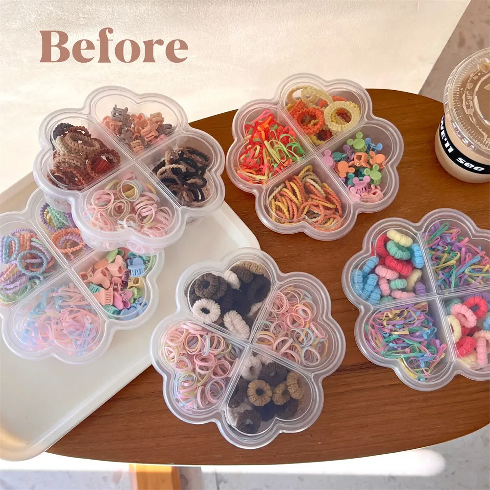 230/350Pcs Box Girls Hair Accessories Set Colorful Rubber Band Small Hair Clips Children Headband Barrettes Kids Accessories