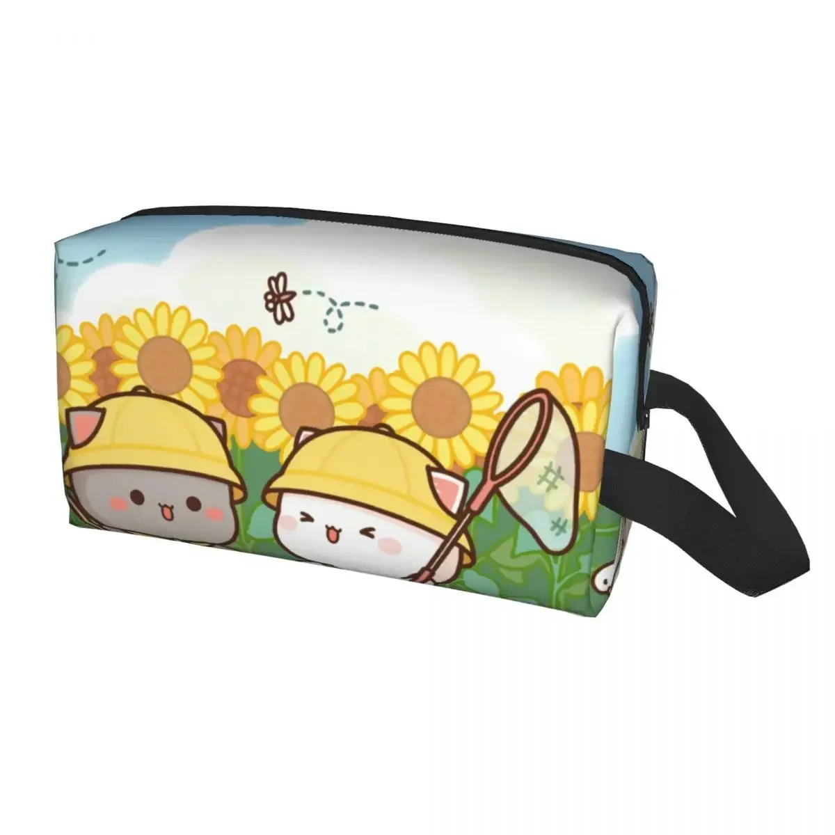 Custom Peach And Goma Sunflowers Cosmetic Bag Women Fashion Big Capacity Makeup Case Beauty Storage Toiletry Bags