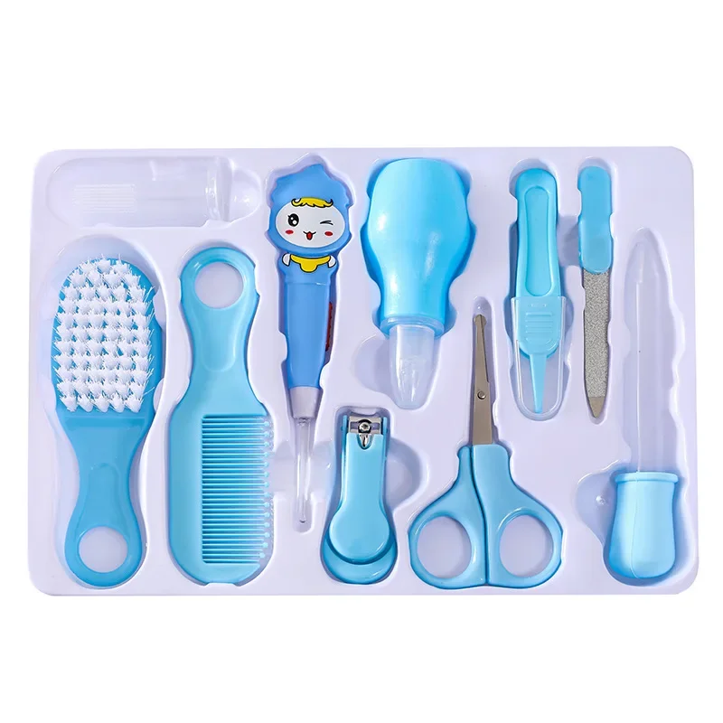 10 pçs/set kit de cuidados de saúde do bebê crianças unhas cabelo cuidados de saúde termômetro aliciamento escova clipper mordedor escova de dentes do bebê Essentials