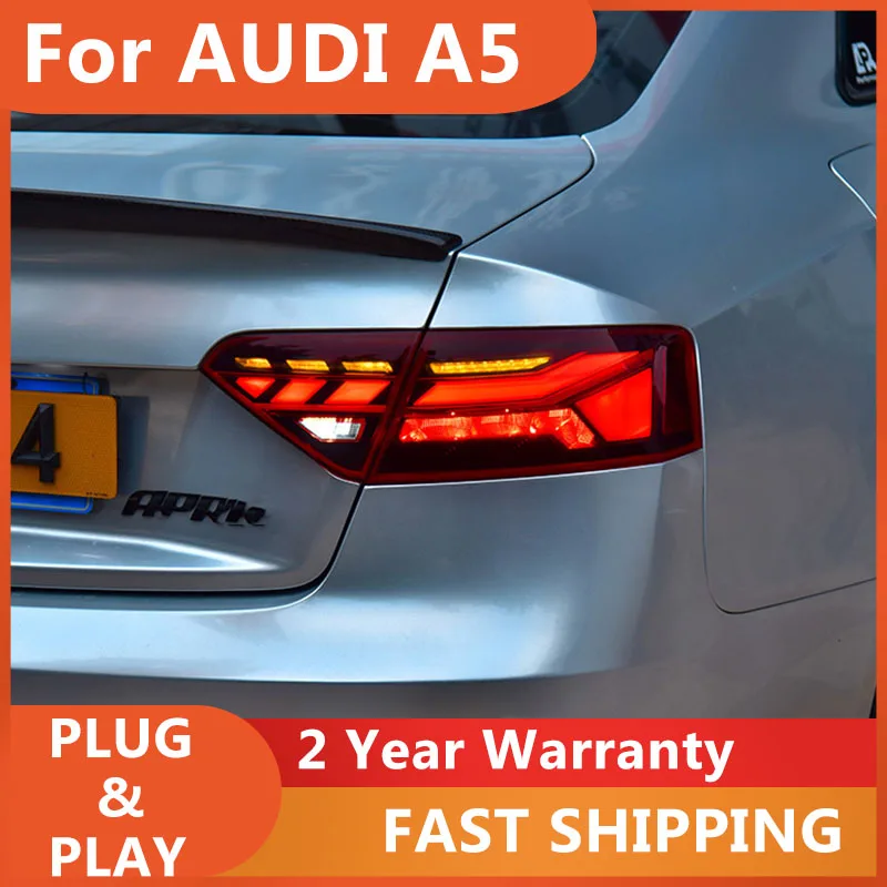

Автомобильные фары для Audi A5, задний фонарь 2008-2016 A5, задний фонарь DRL, противотуманный тормоз, указатель поворота заднего хода