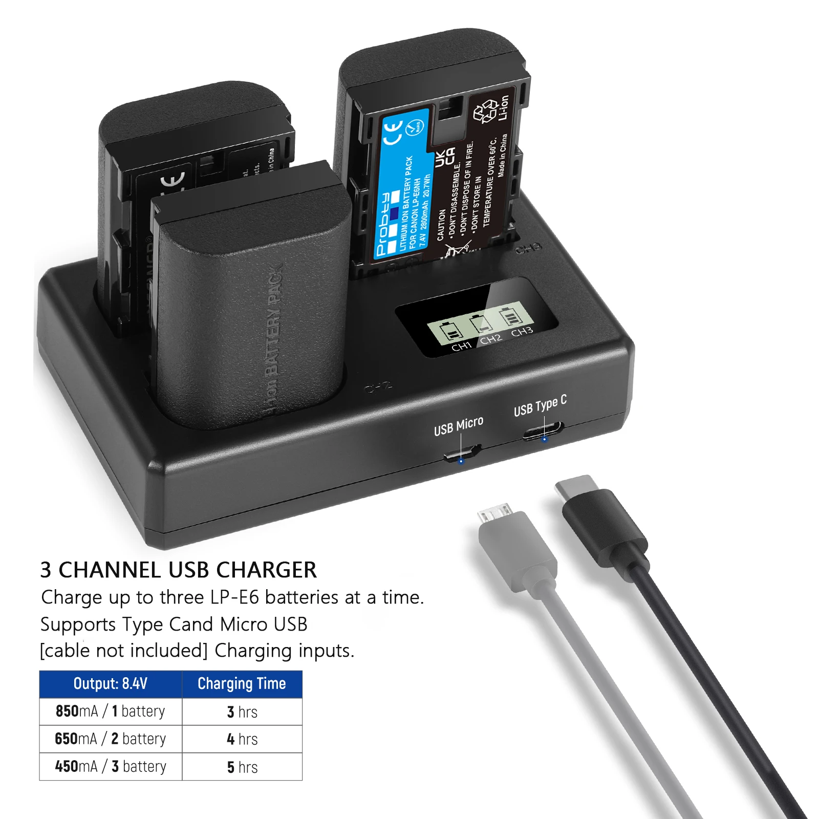 2800mAh LP-E6NH LP-E6N LP-E6 Replace Battery For Canon EOS R R5 R6 60D 70D 80D 90D 5D IV 5DS R 7D Mark Camera
