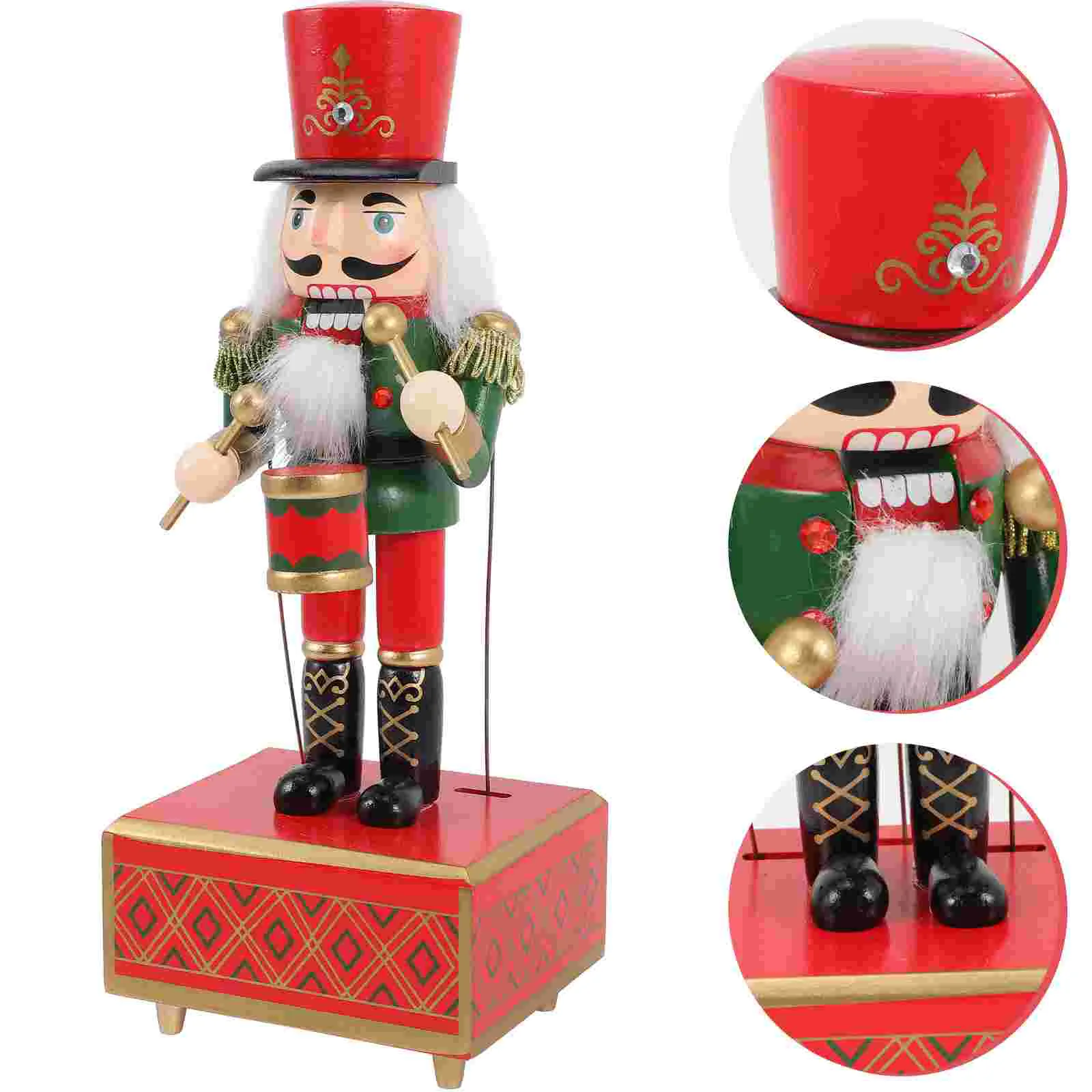 

Nutcracker Gift for Housewarming Music Boxes Decorations Desk Xmas Musical Adorn Figures Wooden Case Work