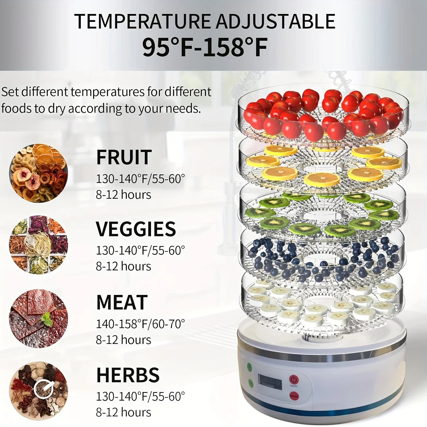 

multi food control temperature drying mutfak robotları Dehydrators Intelligent Vegetable Intelligent touch control