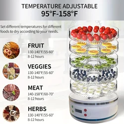 multi food control temperature drying mutfak robotları Dehydrators Intelligent Vegetable Intelligent touch control