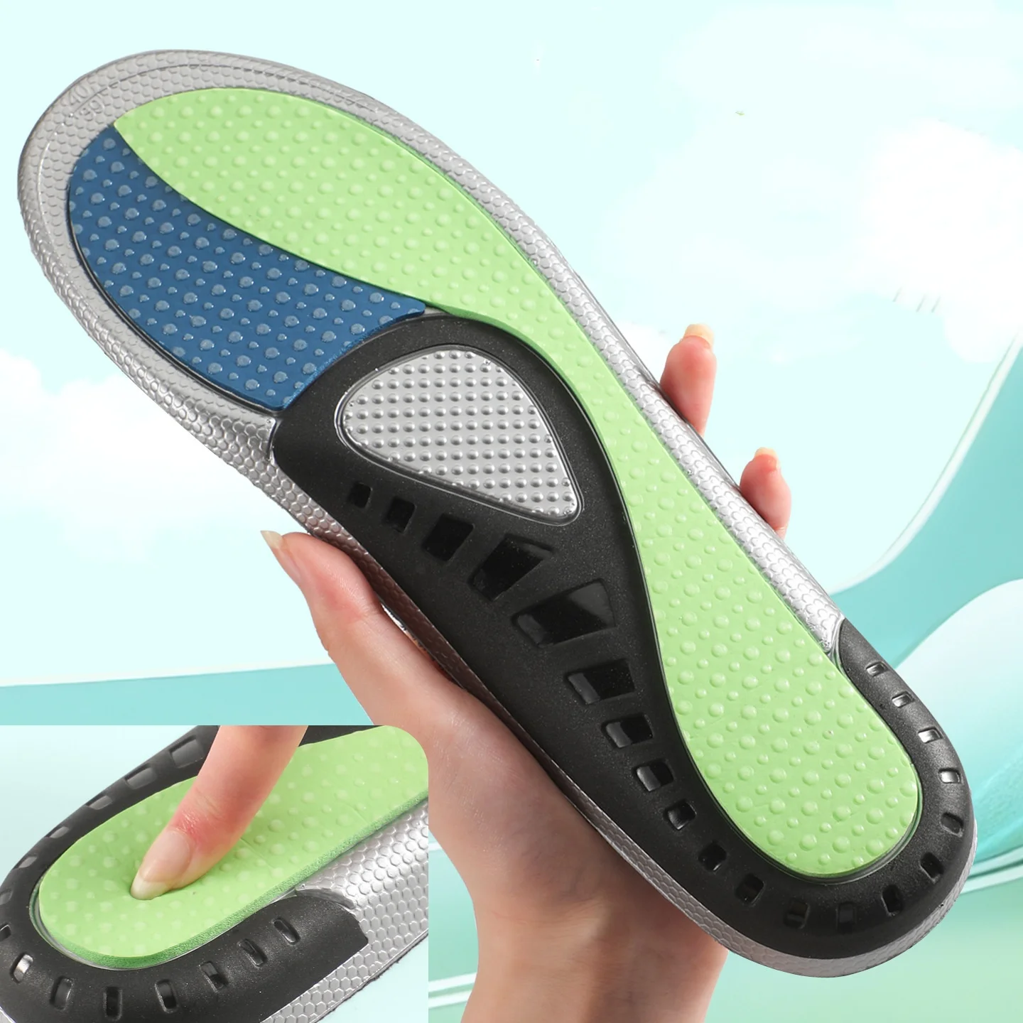 New Arch Support Running Sports Orthopedics Insoles For Men Women Breathable Sweat-absorbing Deodorizing Shock-absorbing Insoles