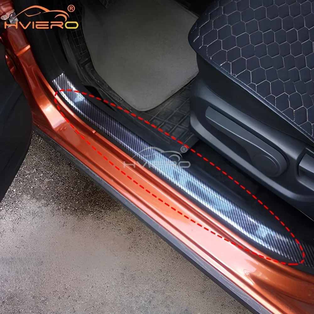 3D Carbon Fiber 3M Car Door Anti Scratch Adhesive Design Waterproof Protective Film 3cm 5cm 7cm 10cm Width Auto Accessories Tool