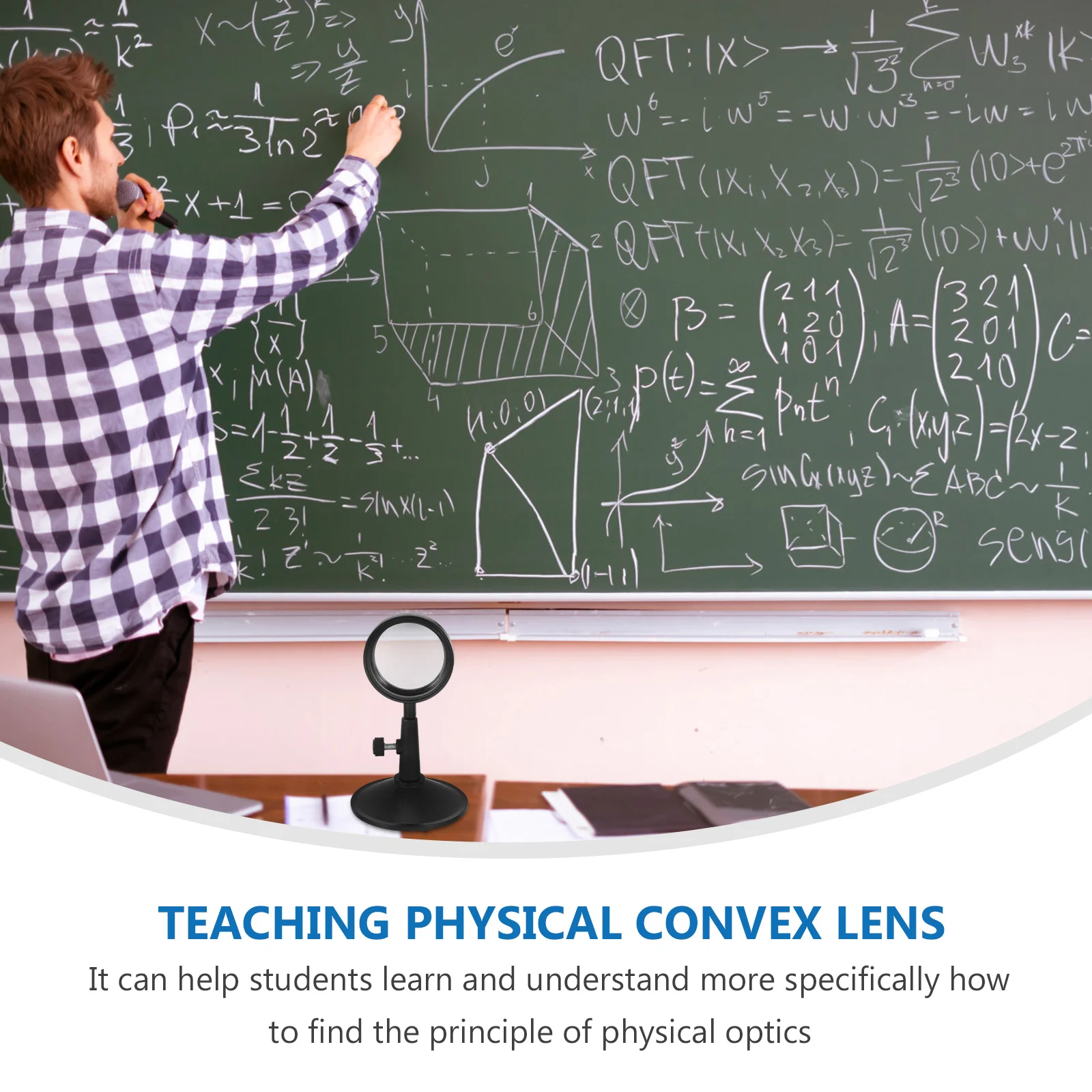 

1Set Physical Optical Concave Lens Set Portable Handheld Education Tool Curve Mirror Stand for Physics Physical Optics Lens Set