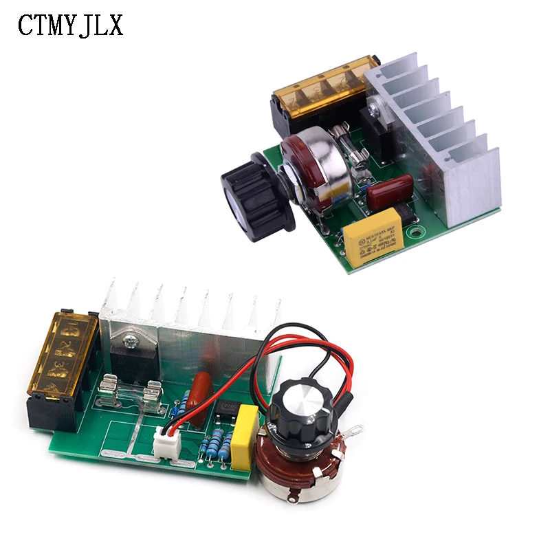 AC 0-220V 4000W SCR Electric Voltage Regulator Motor Speed Temperature Controller Dimmers With Temperature Insurance