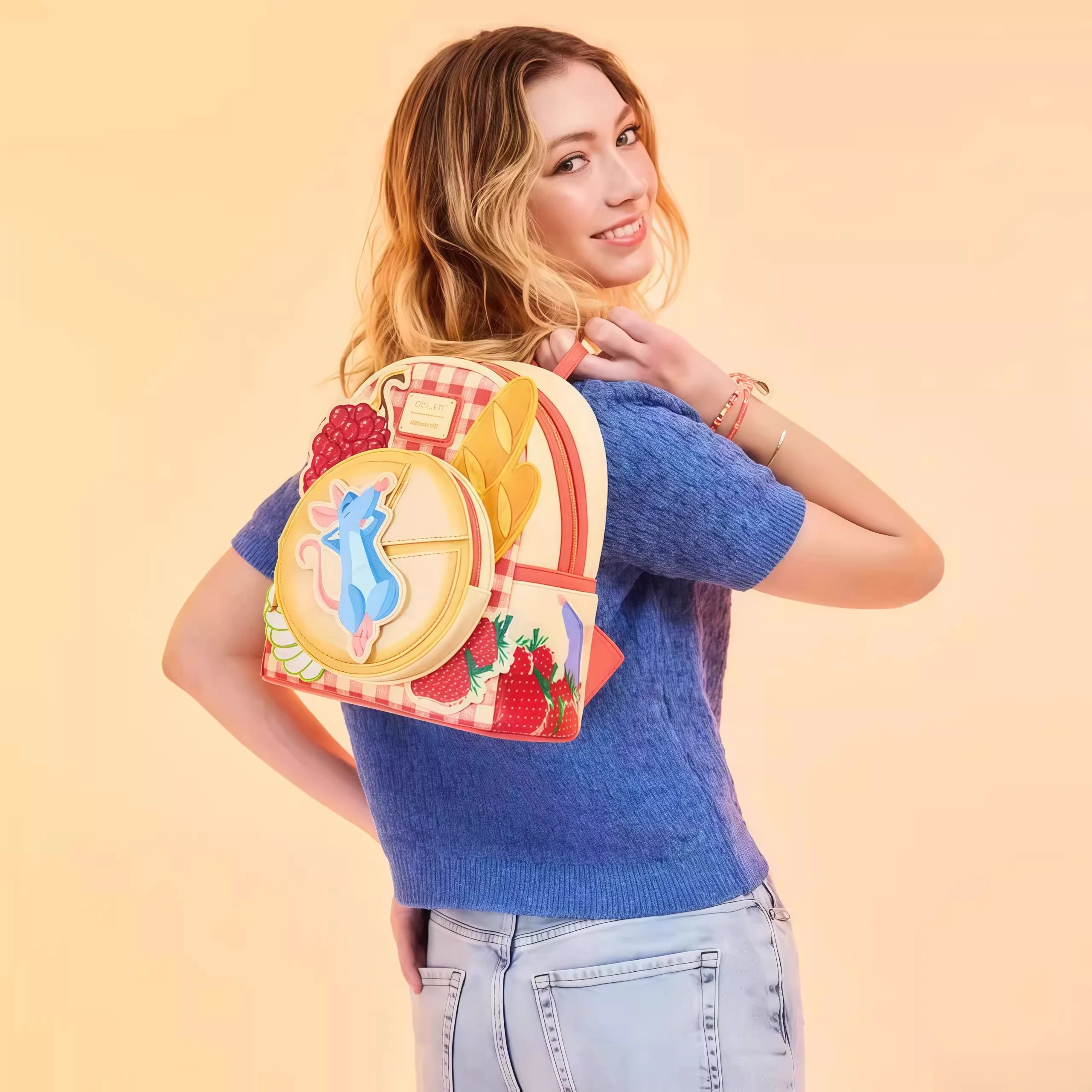 

Loungefly Pixar Ratatouille Remy Mouse Сумка через плечо женская воздушная объединительная застежка-молния ежедневного использования