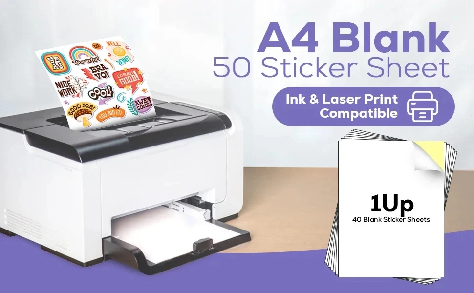 A4 Sticky Matte Paper white selfAdhesive Label For Inkjet LaserPrinter Easy Peeling Printable StickerSheets sticker