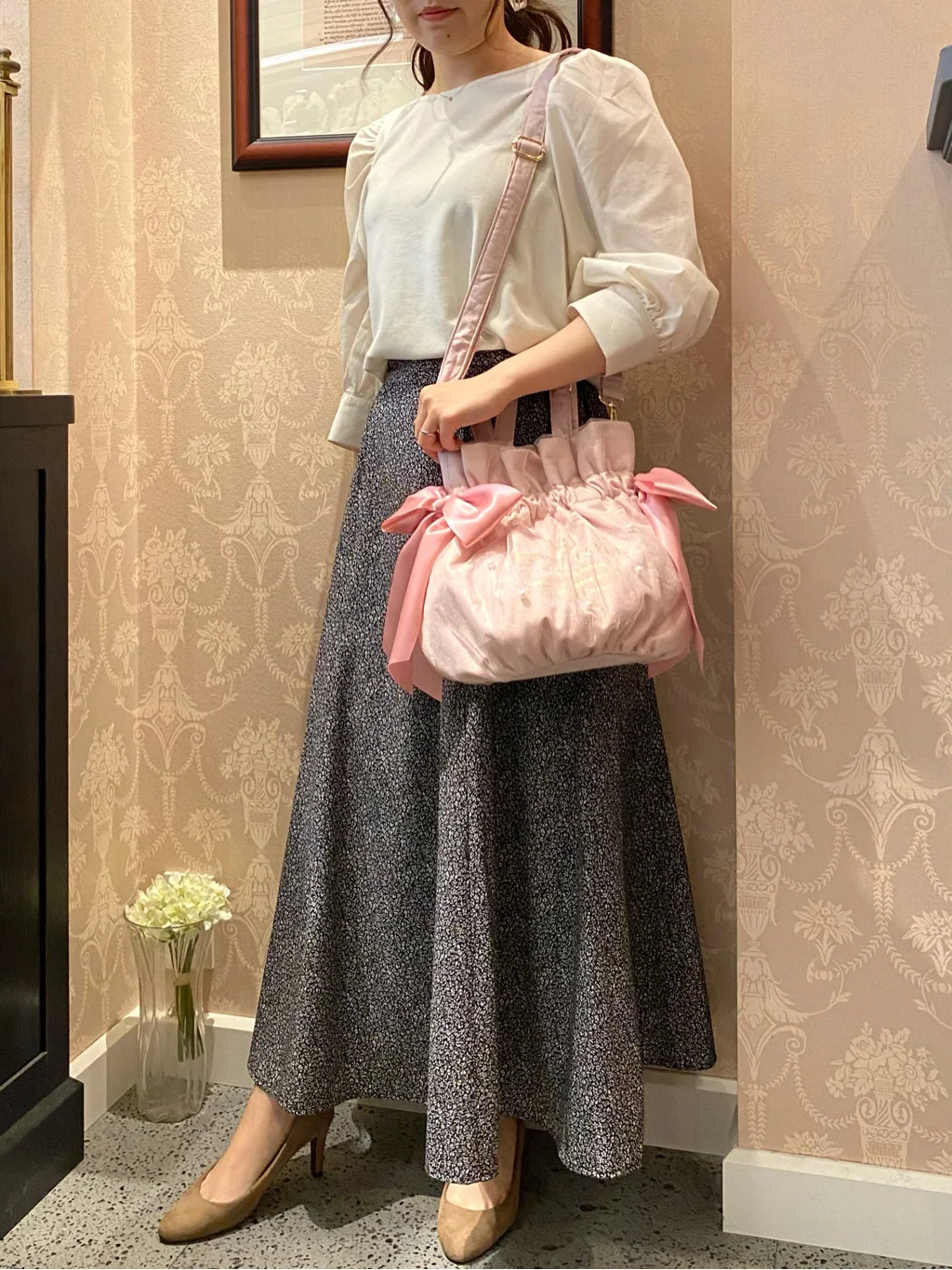 Japanese Style Sweet and Cute Women's New Shoulder Bags Fashionable Elegant All-Match Pearl Pleated Bow Crossbody Bags Handbag