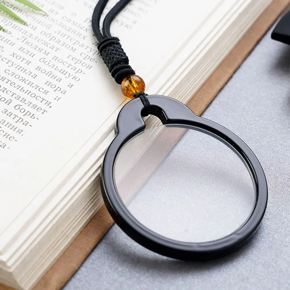 48mm Creative Presbyopic Glasses Necklace Portable Reading Helper Glass Decoration Children's Day Mother's Day Grandma Gift