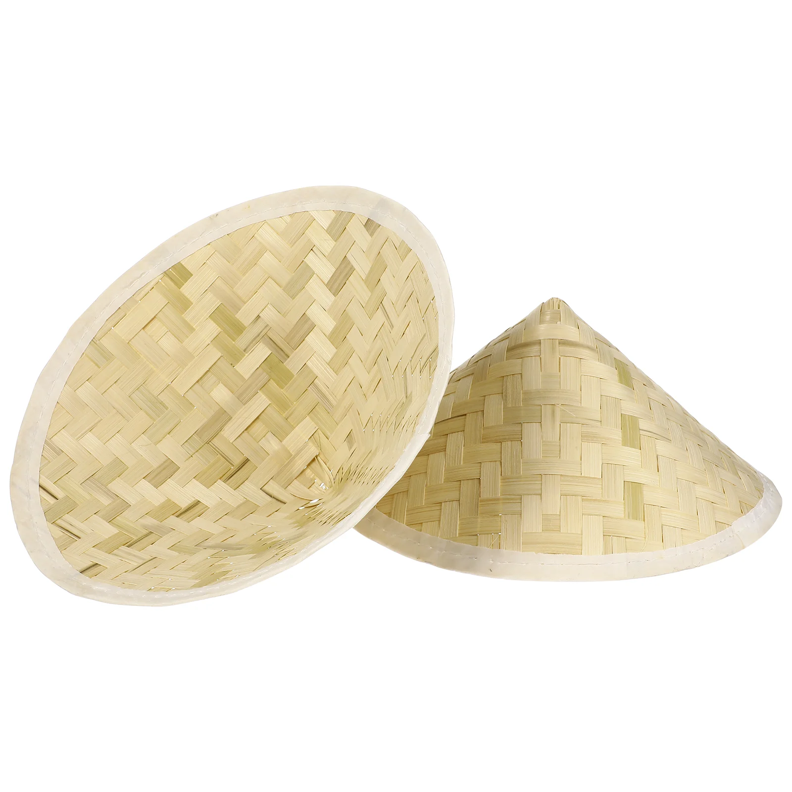 2 Pcs Pointed Cap Bamboo Hat Teepee Tent for Kids Children Clothing Rice Farmer Hats Weaving Men and Women